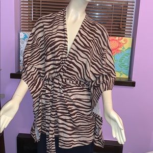 Cabana animal wrap around belted jacket/cardigan